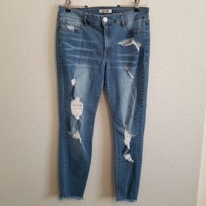 Refuge Blue Distressed Skinny Jeans